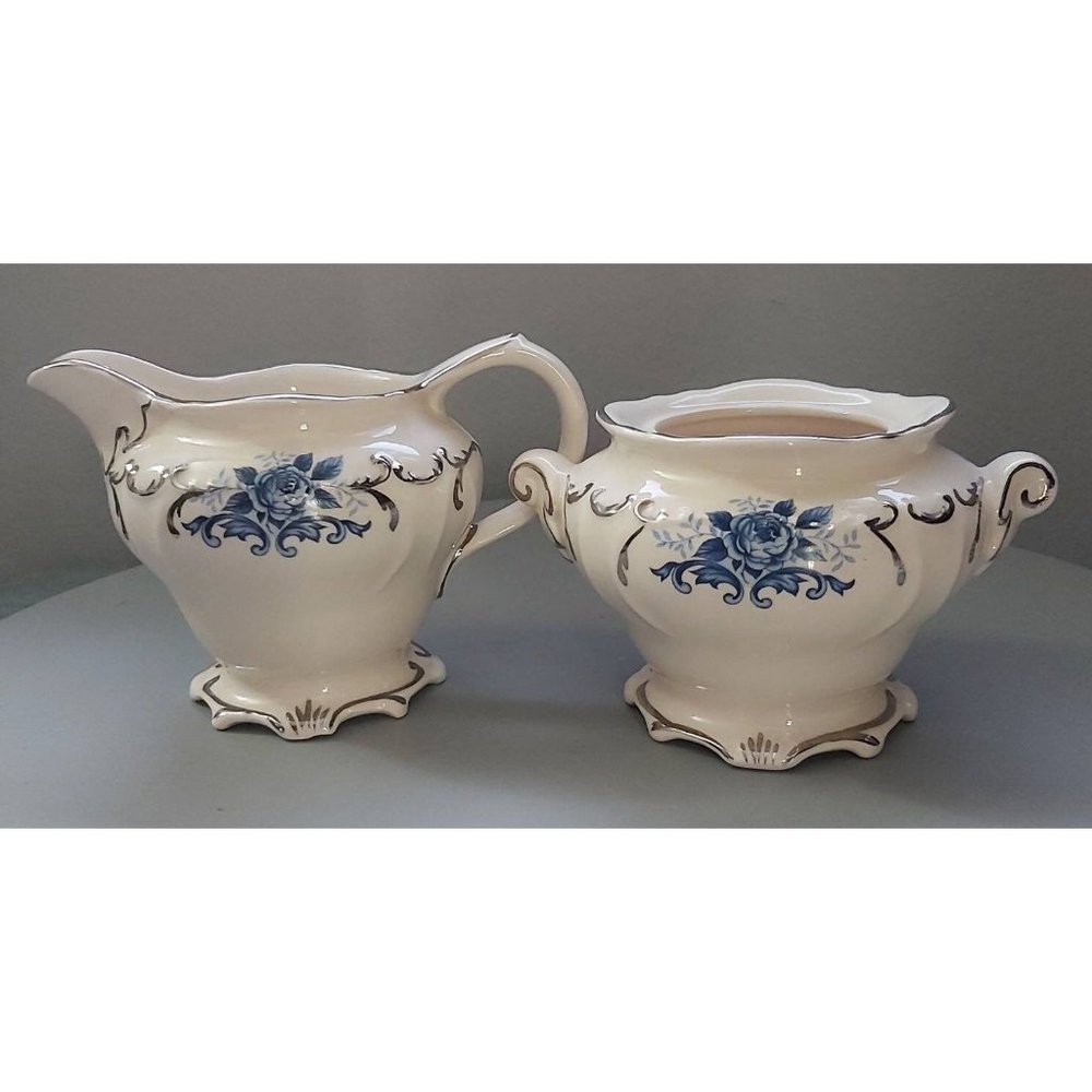 Vintage Victorian Style Sadler Cream and Sugar set, Made in England, White and S
